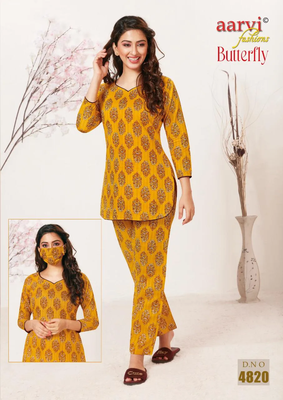 Aarvi Fashion Launched Butterfly Lawn Casual Wear Kurtis Collection
