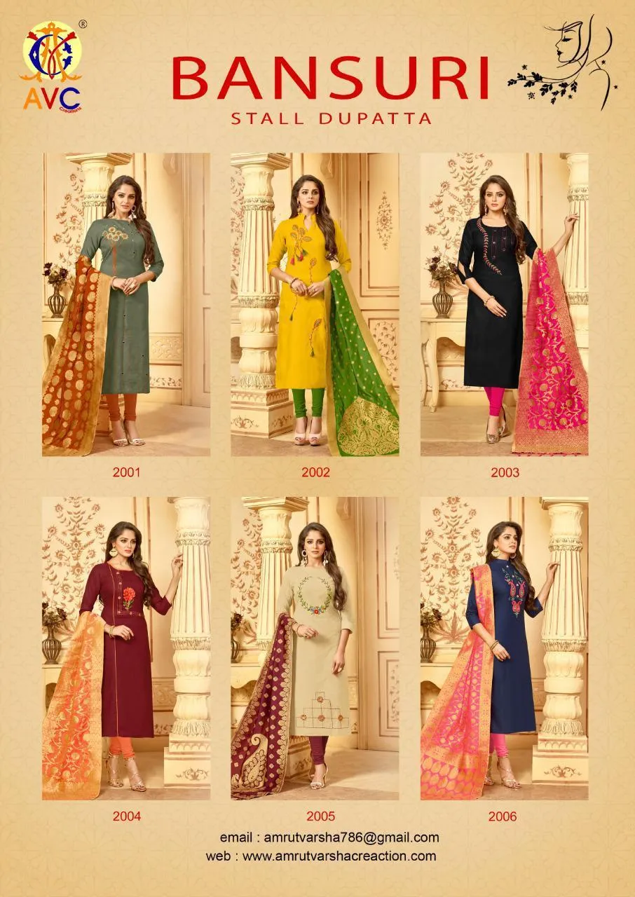Avc Bansuri Heavy Fabric Cotton Slub Casual Wear Salwar Suit