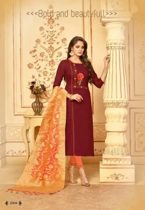 Avc Bansuri Heavy Fabric Cotton Slub Casual Wear Salwar Suit