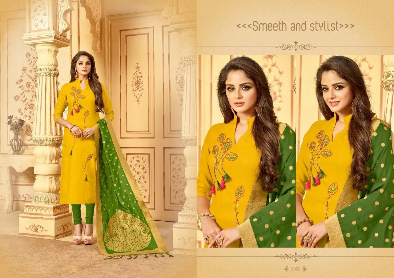 Avc Bansuri Heavy Fabric Cotton Slub Casual Wear Salwar Suit