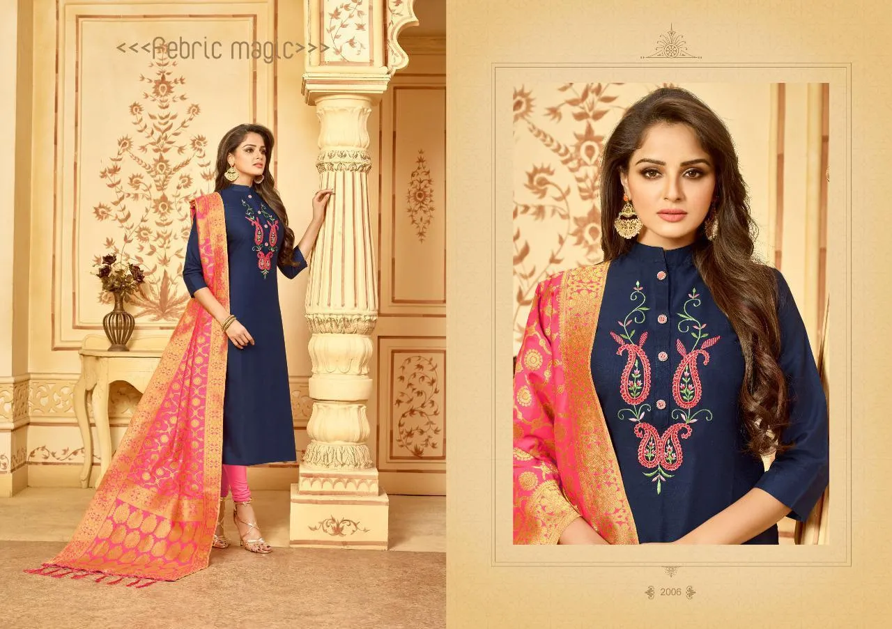 Avc Bansuri Heavy Fabric Cotton Slub Casual Wear Salwar Suit