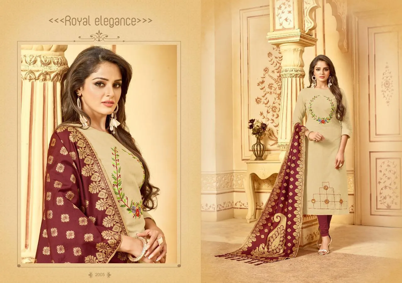 Avc Bansuri Heavy Fabric Cotton Slub Casual Wear Salwar Suit