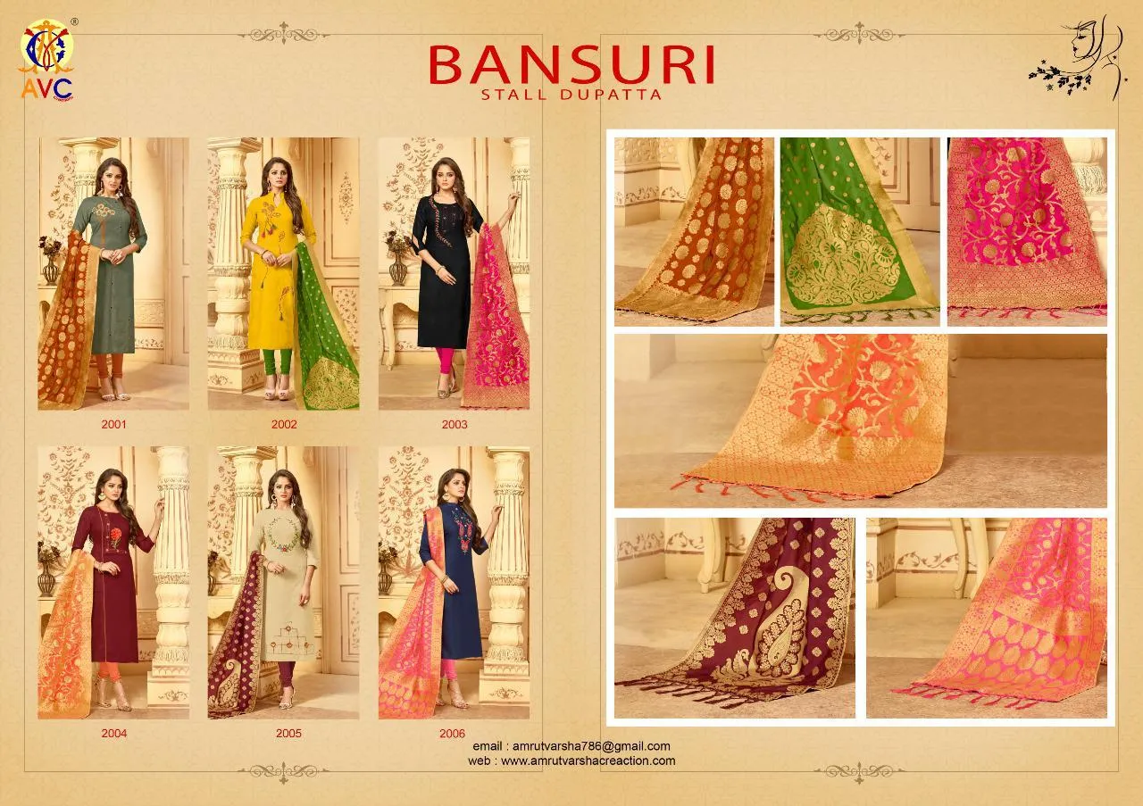 Avc Bansuri Heavy Fabric Cotton Slub Casual Wear Salwar Suit