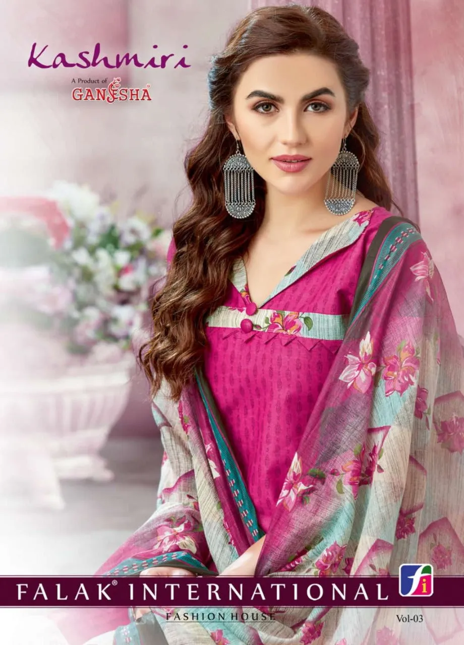 Ganesha Presents Kashmiri Cotton Fabric Casual Wear Salwar Suits