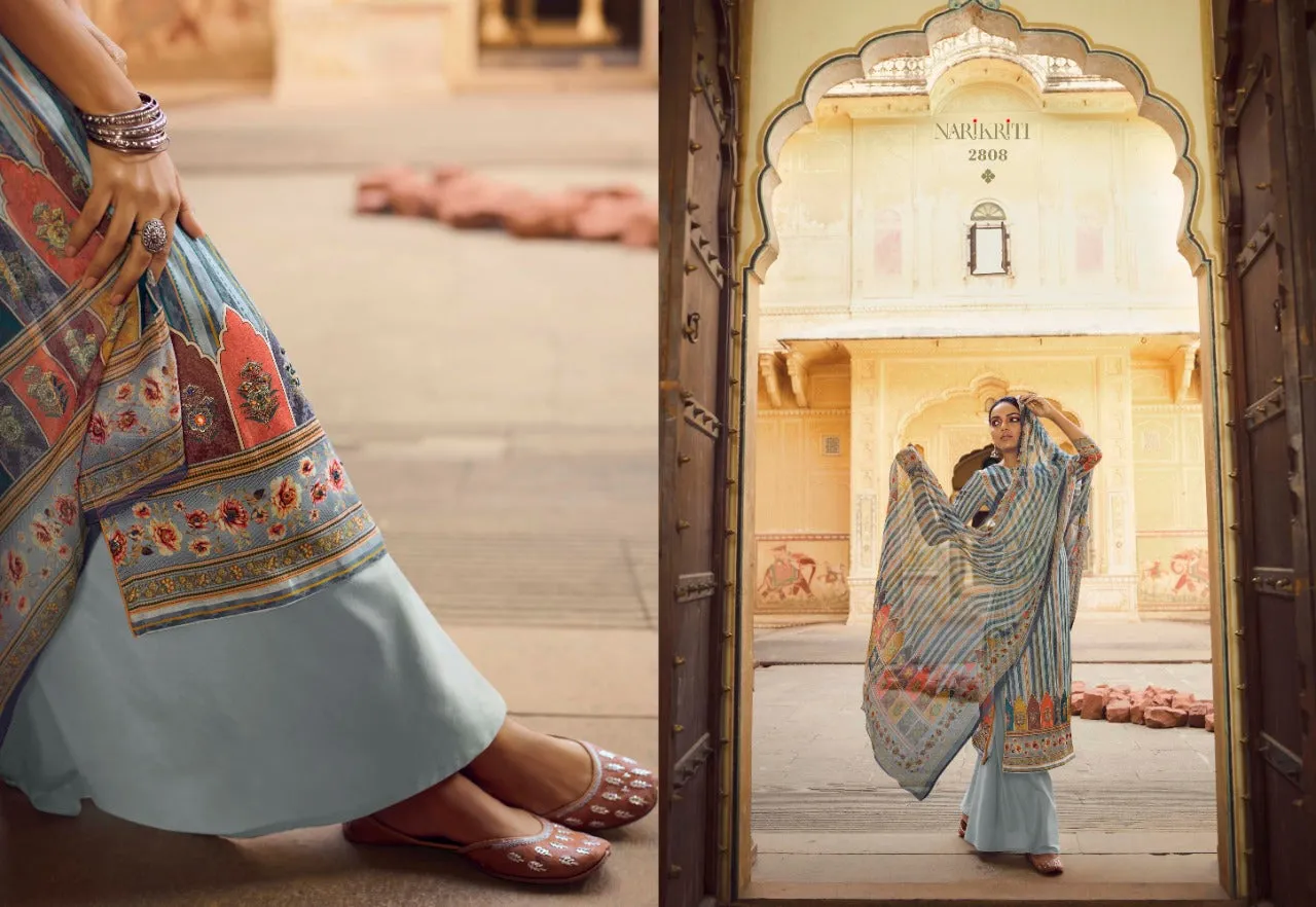 Glossy Presents Narikriti Pure Pashmina Printed Casual Wear Salwar Kameez