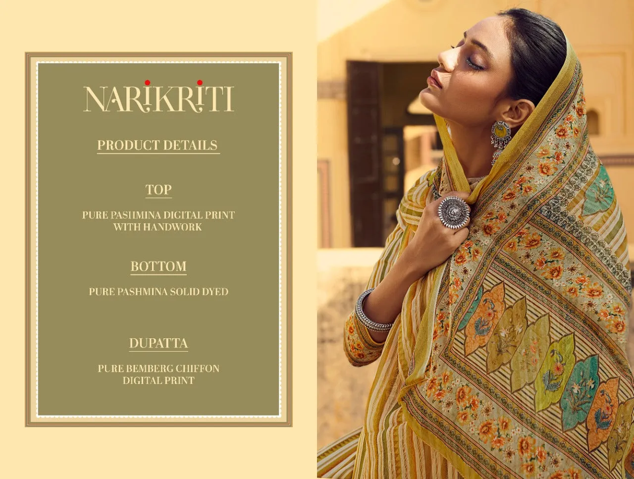 Glossy Presents Narikriti Pure Pashmina Printed Casual Wear Salwar Kameez