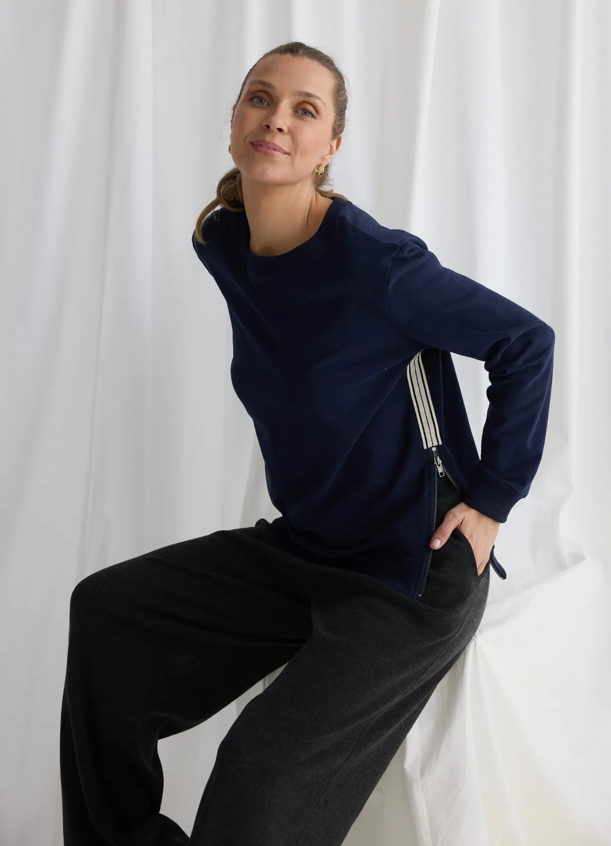 Goodwood Zip Sweat - Navy