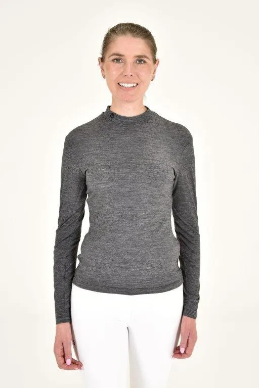 High Collar Lightweight Knit - Grey