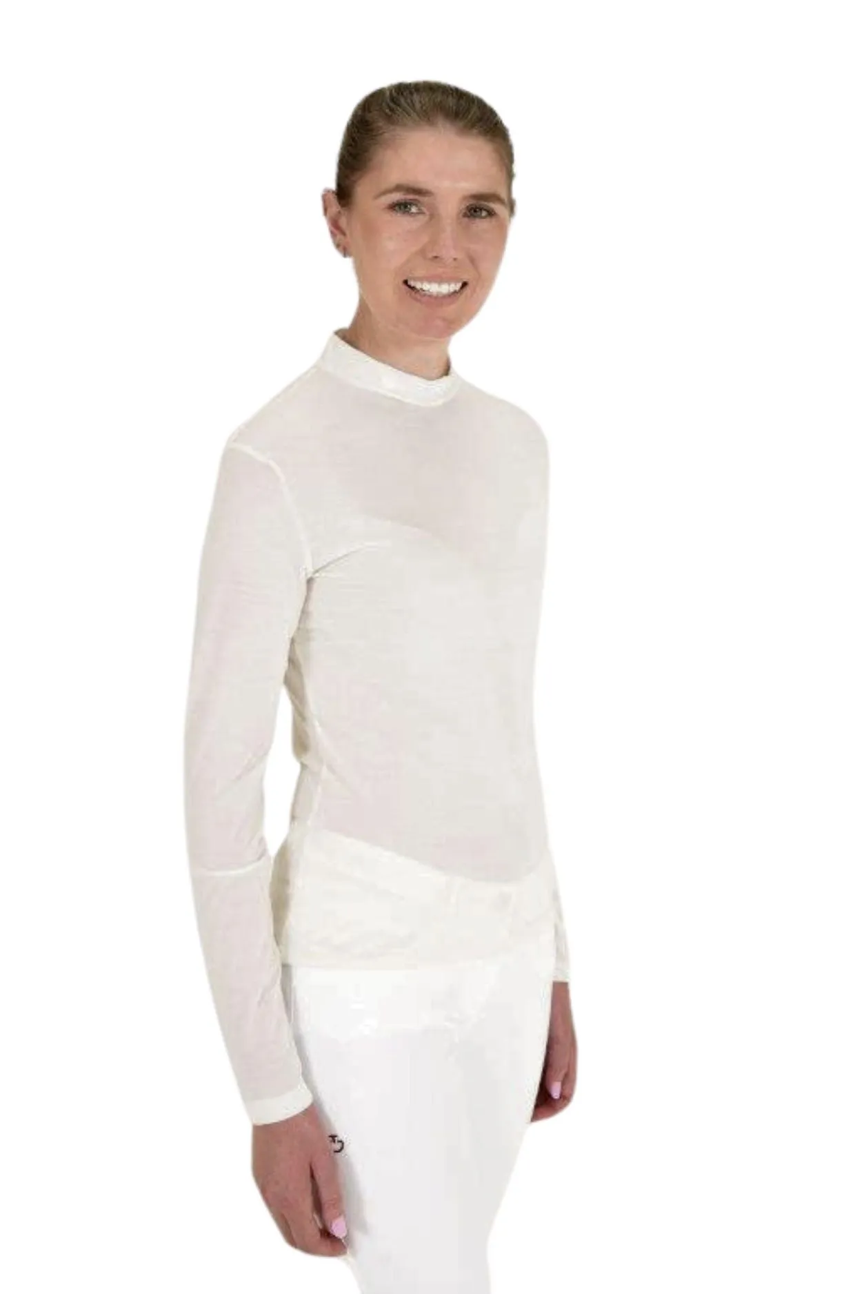 High Collar Lightweight Knit - White