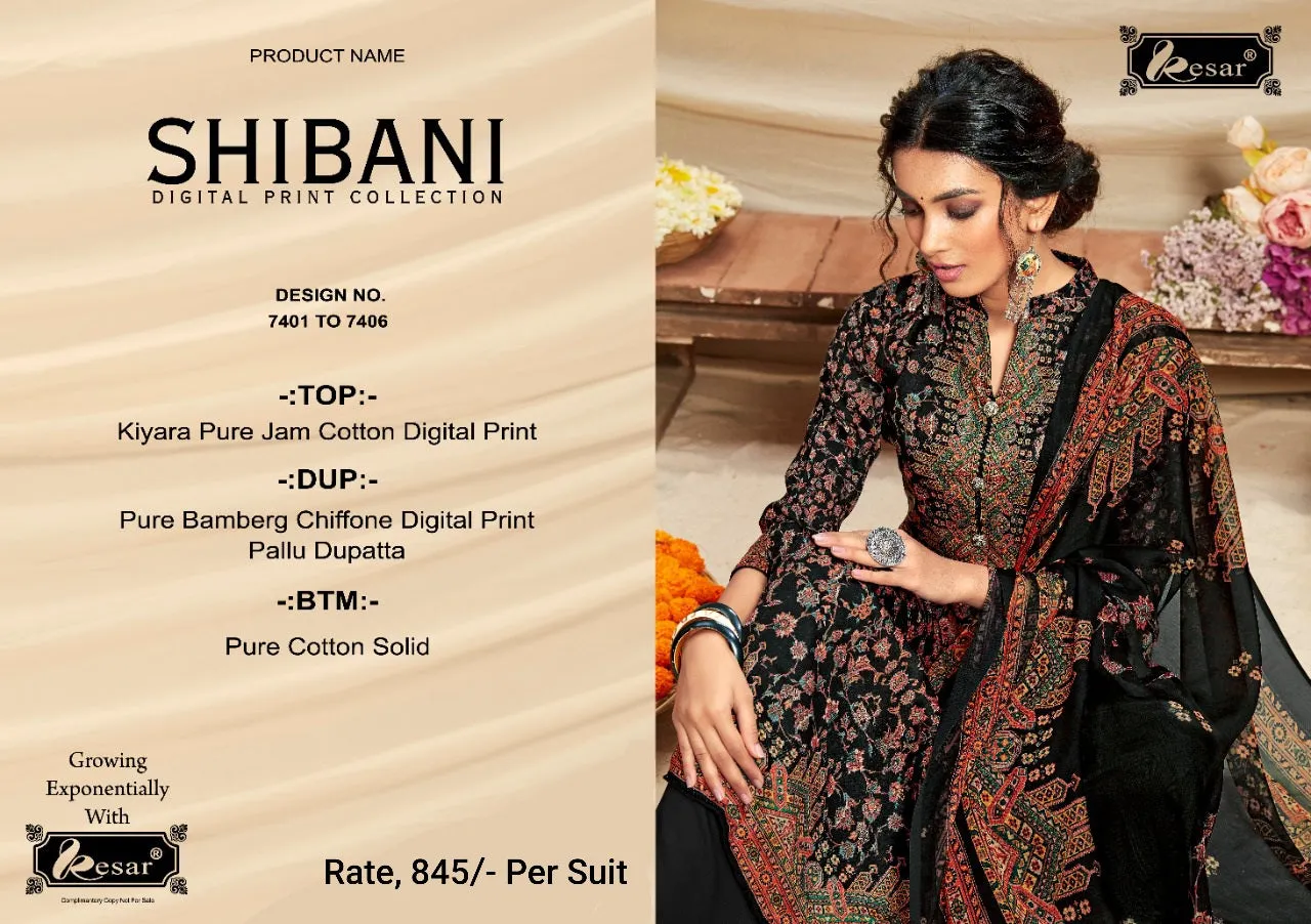 Kesar Presents Shibani Jam Cotton Printed Casual Wear Salwar Suits