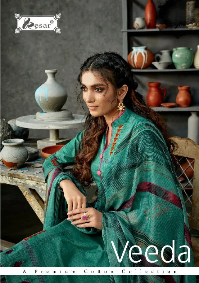 Kesar Presents Veeda Lawn Cotton Printed Casual Wear Salwar Suits