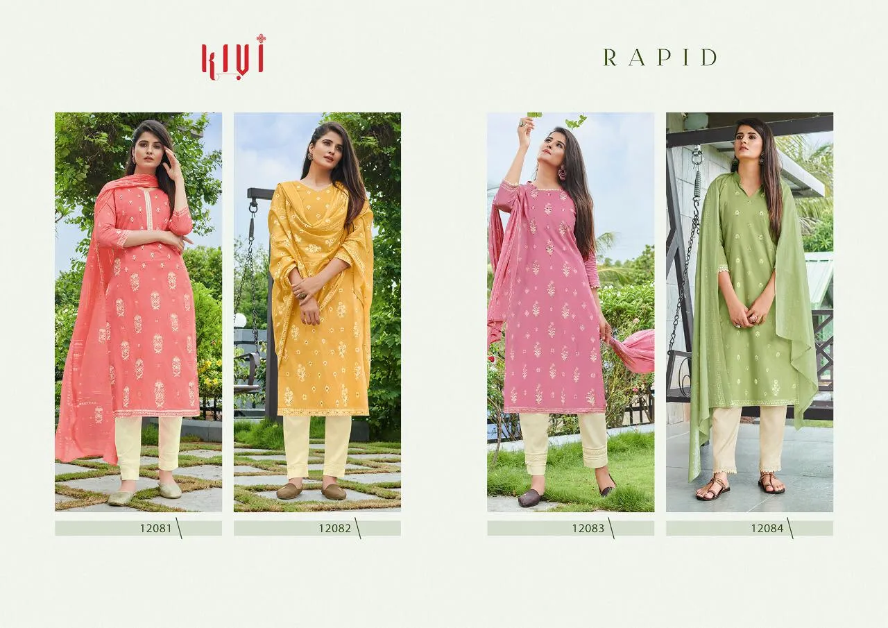 Kivi Launched Rapid Cotton Printed Casual Wear Salwar Suits