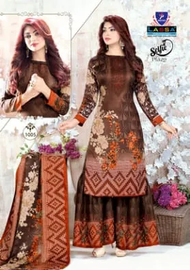 Lassa Presents Selfie Plazo Cotton Fabric Casual Wear Salwar Suits