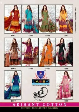 Lassa Presents Selfie Plazo Cotton Fabric Casual Wear Salwar Suits