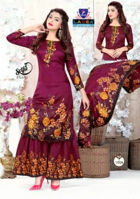 Lassa Presents Selfie Plazo Cotton Fabric Casual Wear Salwar Suits
