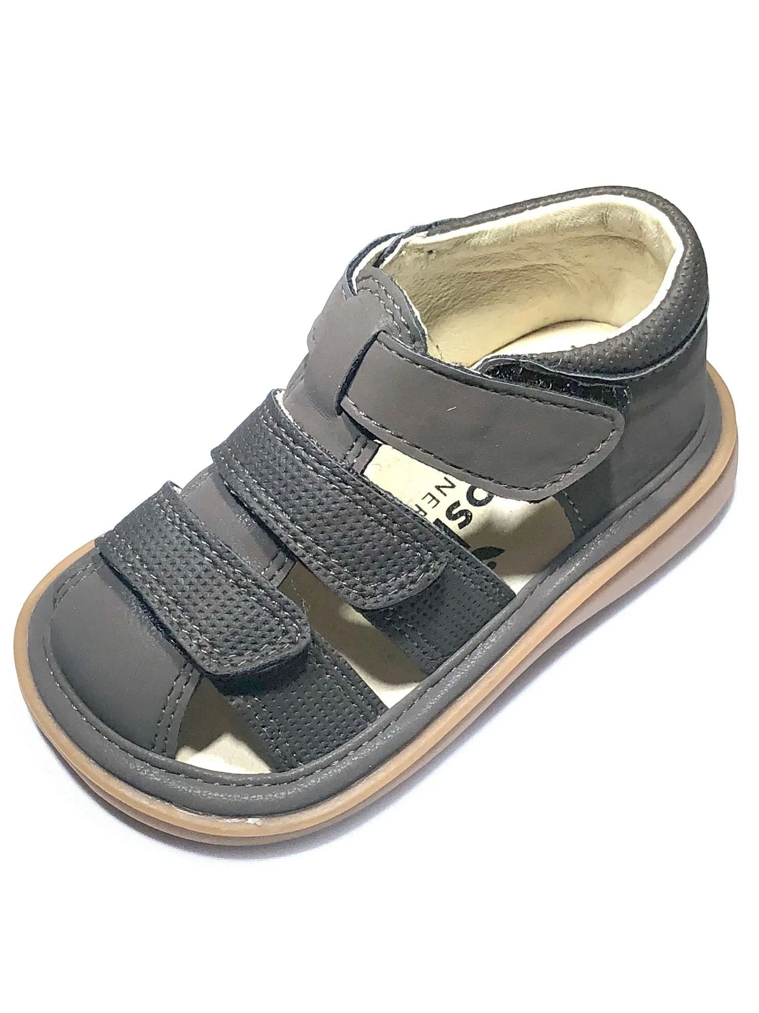 Mooshu Trainers Baby Boys Charcoal Squeaky Henry Strap Sandals 3-4 Baby