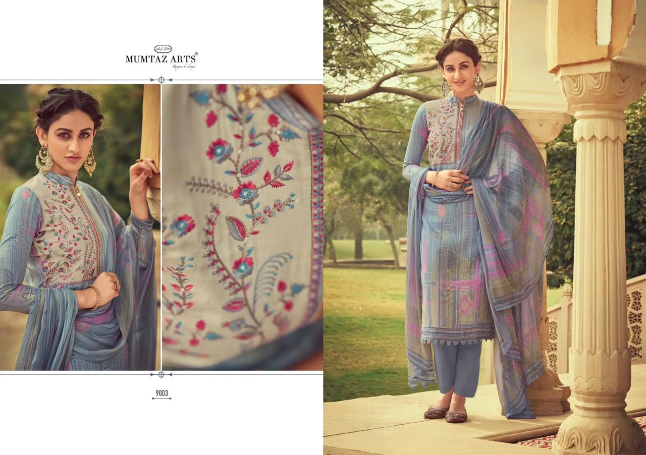 Mumtaz Arts Taabir Jam Satin Casual Wear Salwar Suit