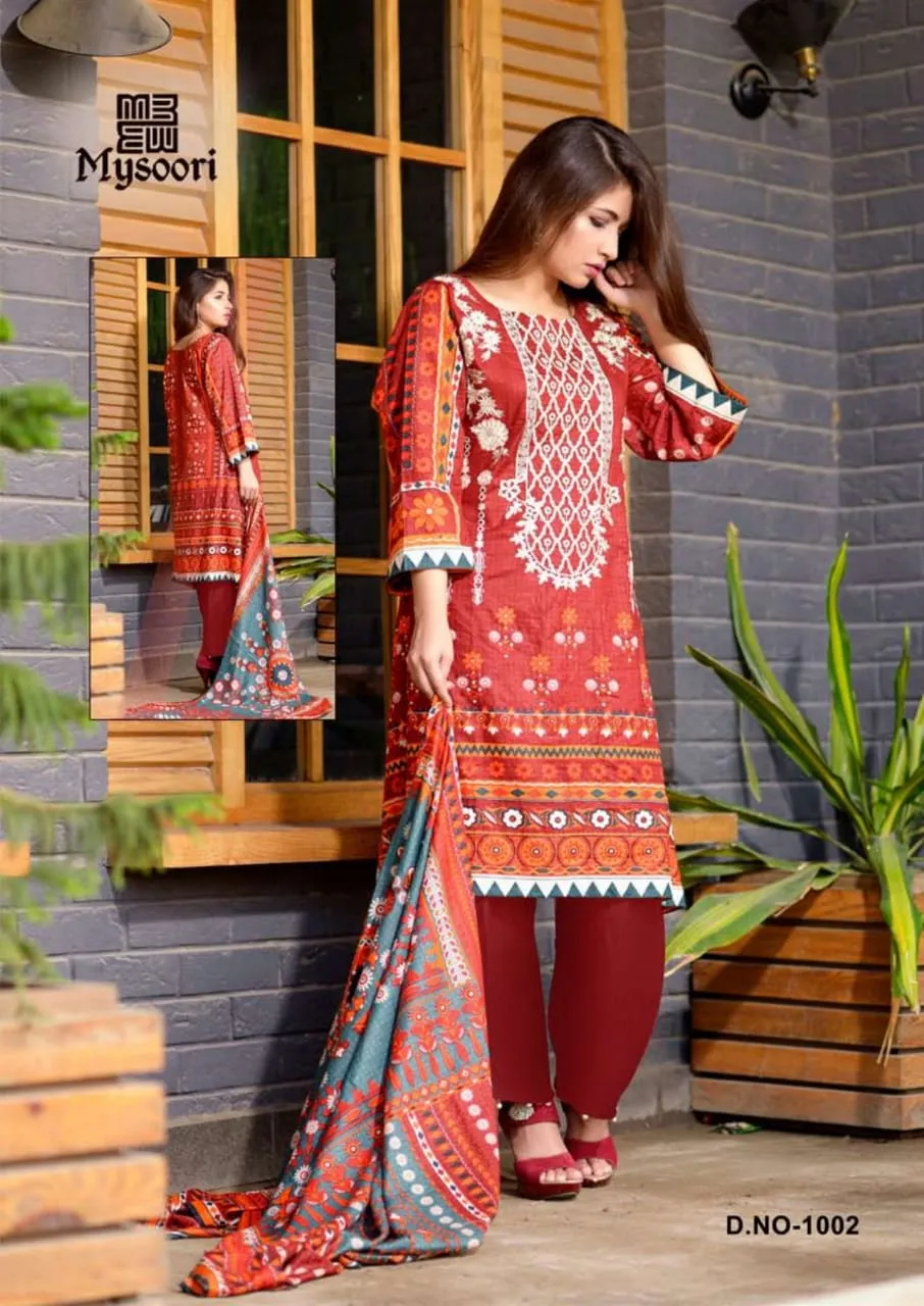 Mysoori Presents Maira Hasan Lawn Cotton Casual Wear Salwar Suits