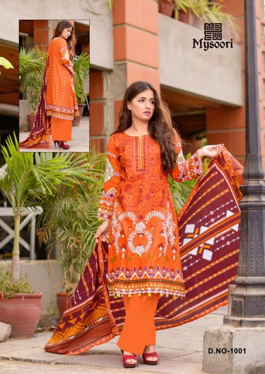 Mysoori Presents Maira Hasan Lawn Cotton Casual Wear Salwar Suits