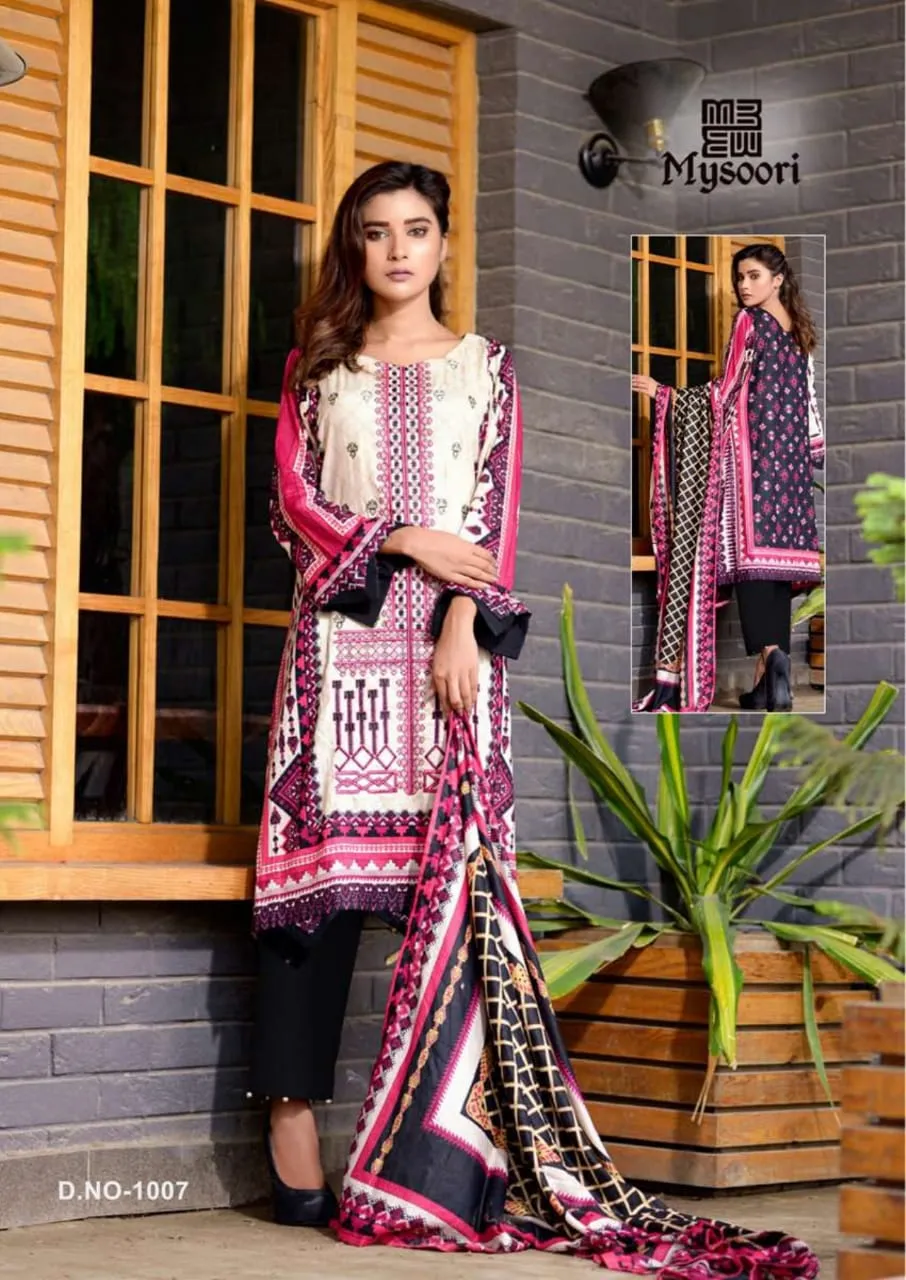 Mysoori Presents Maira Hasan Lawn Cotton Casual Wear Salwar Suits