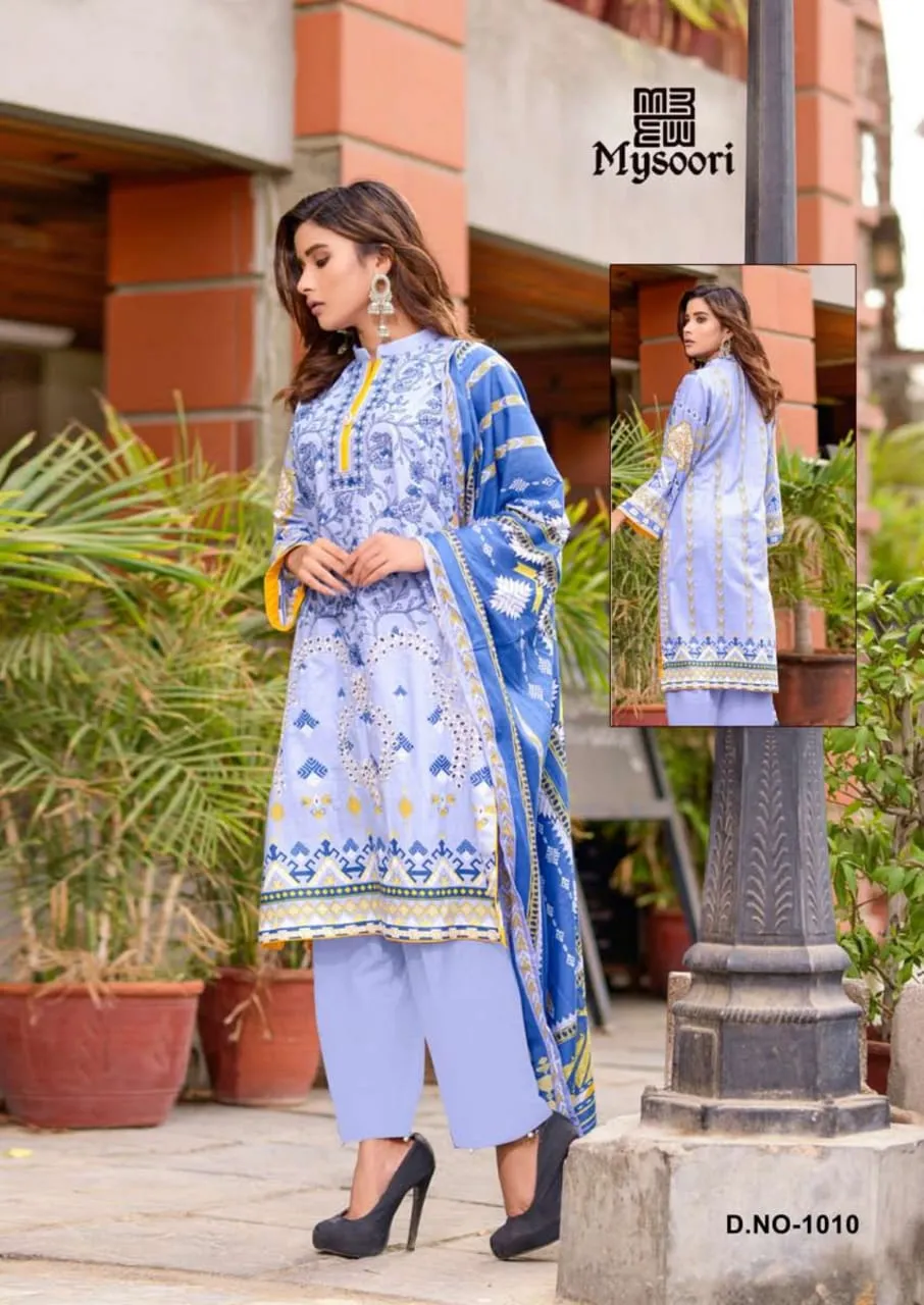 Mysoori Presents Maira Hasan Lawn Cotton Casual Wear Salwar Suits