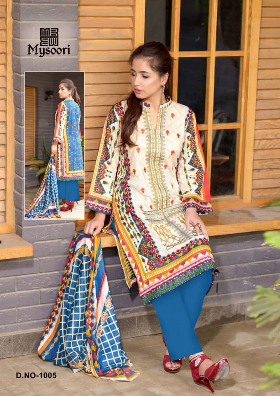 Mysoori Presents Maira Hasan Lawn Cotton Casual Wear Salwar Suits