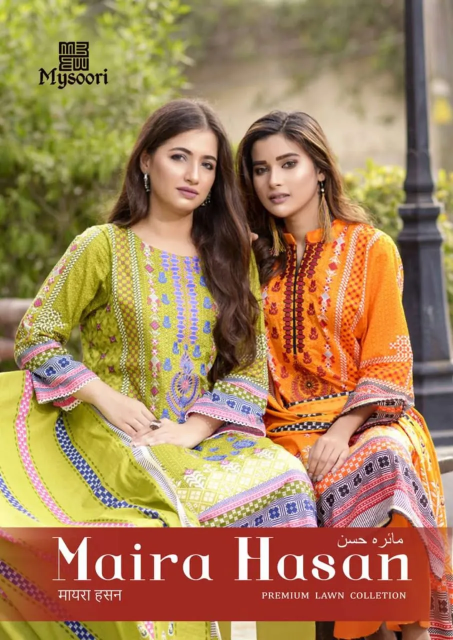 Mysoori Presents Maira Hasan Lawn Cotton Casual Wear Salwar Suits