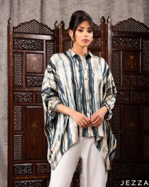 Print Satin Kaftan Top 61922