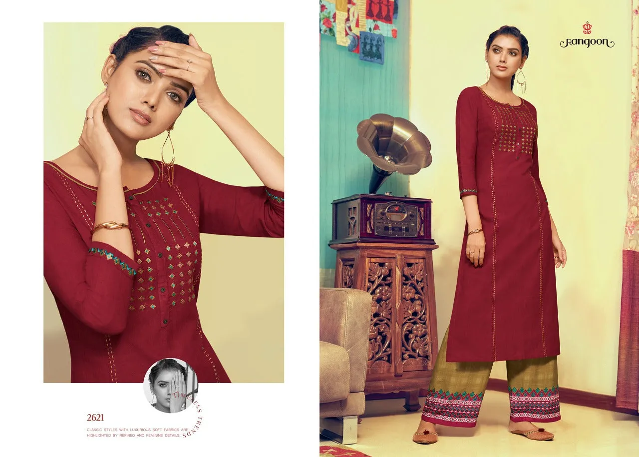 Rangoon Presents Pick Up Cotton Casual Wear Kurtis Collections