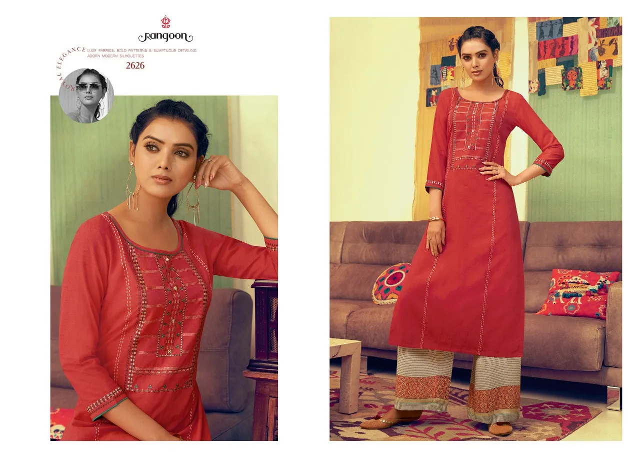 Rangoon Presents Pick Up Cotton Casual Wear Kurtis Collections