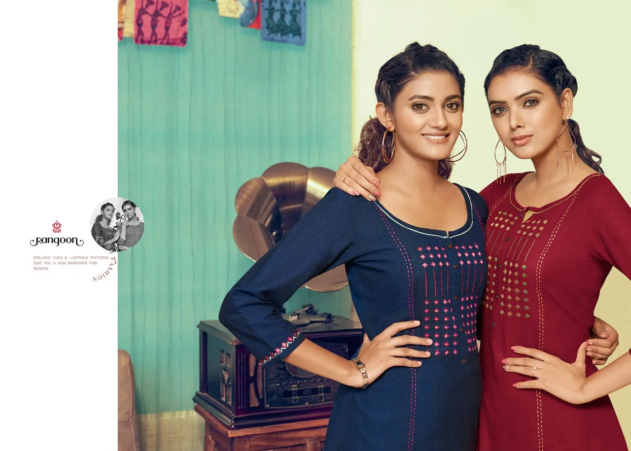 Rangoon Presents Pick Up Cotton Casual Wear Kurtis Collections