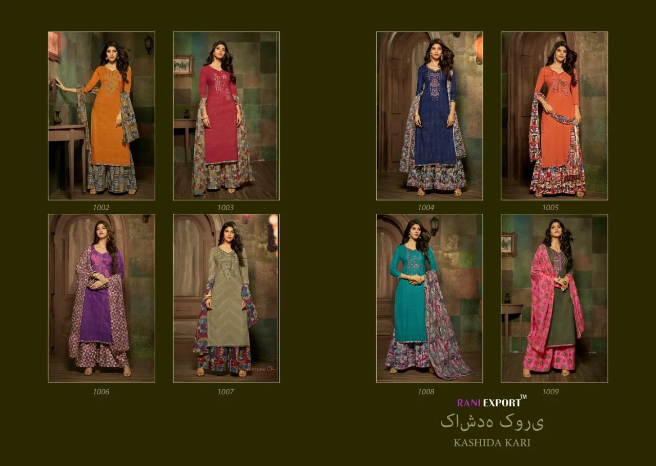 Rani Exports Kashidakari Chambric Cotton Casual Wear Dress Material Suits