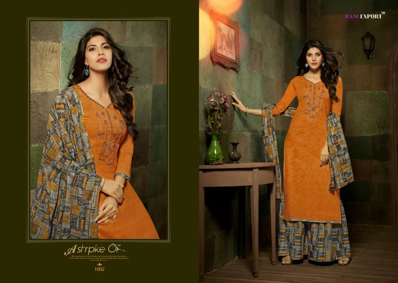 Rani Exports Kashidakari Chambric Cotton Casual Wear Dress Material Suits