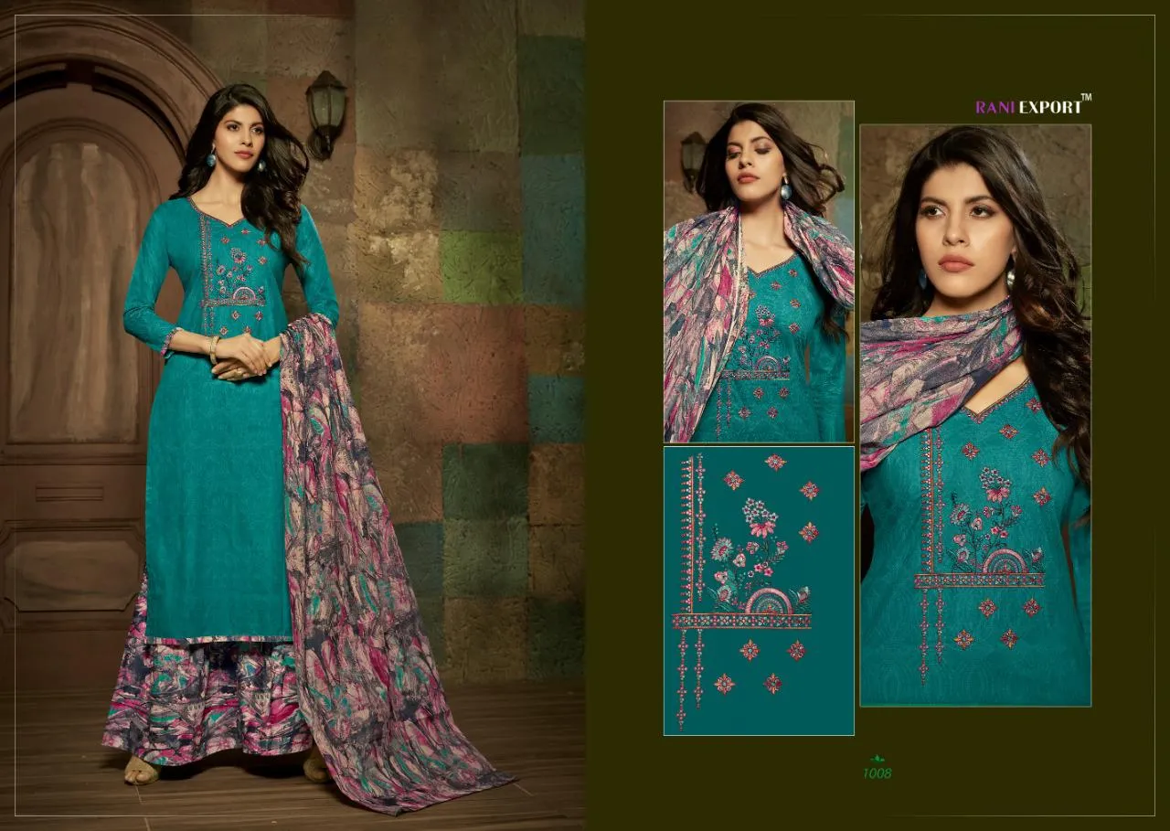 Rani Exports Kashidakari Chambric Cotton Casual Wear Dress Material Suits