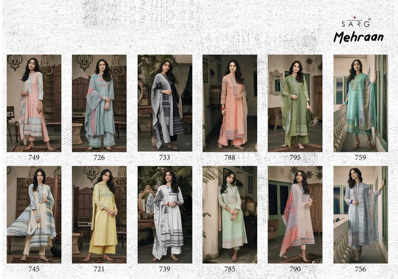 Sahiba Presents Mehraan Cotton Printed Casual Wear Salwar Suits