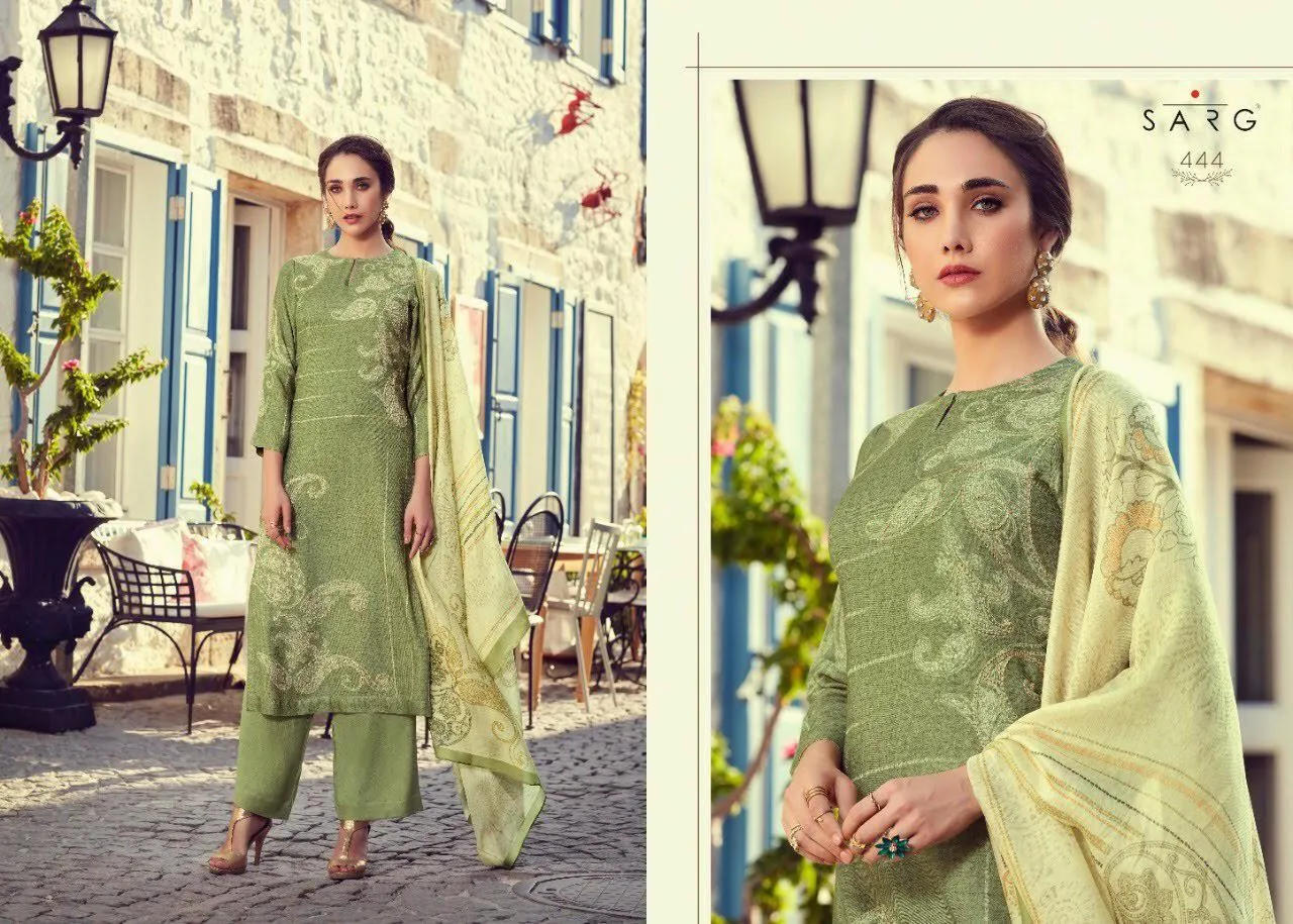 Sahiba Sarg Paisley Run Pure Pashmina Casual Wear Salwar Suits