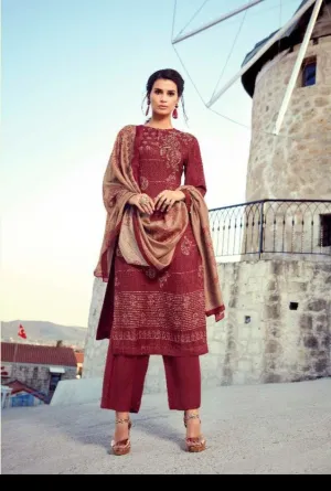 Sahiba Sarg Paisley Run Pure Pashmina Casual Wear Salwar Suits