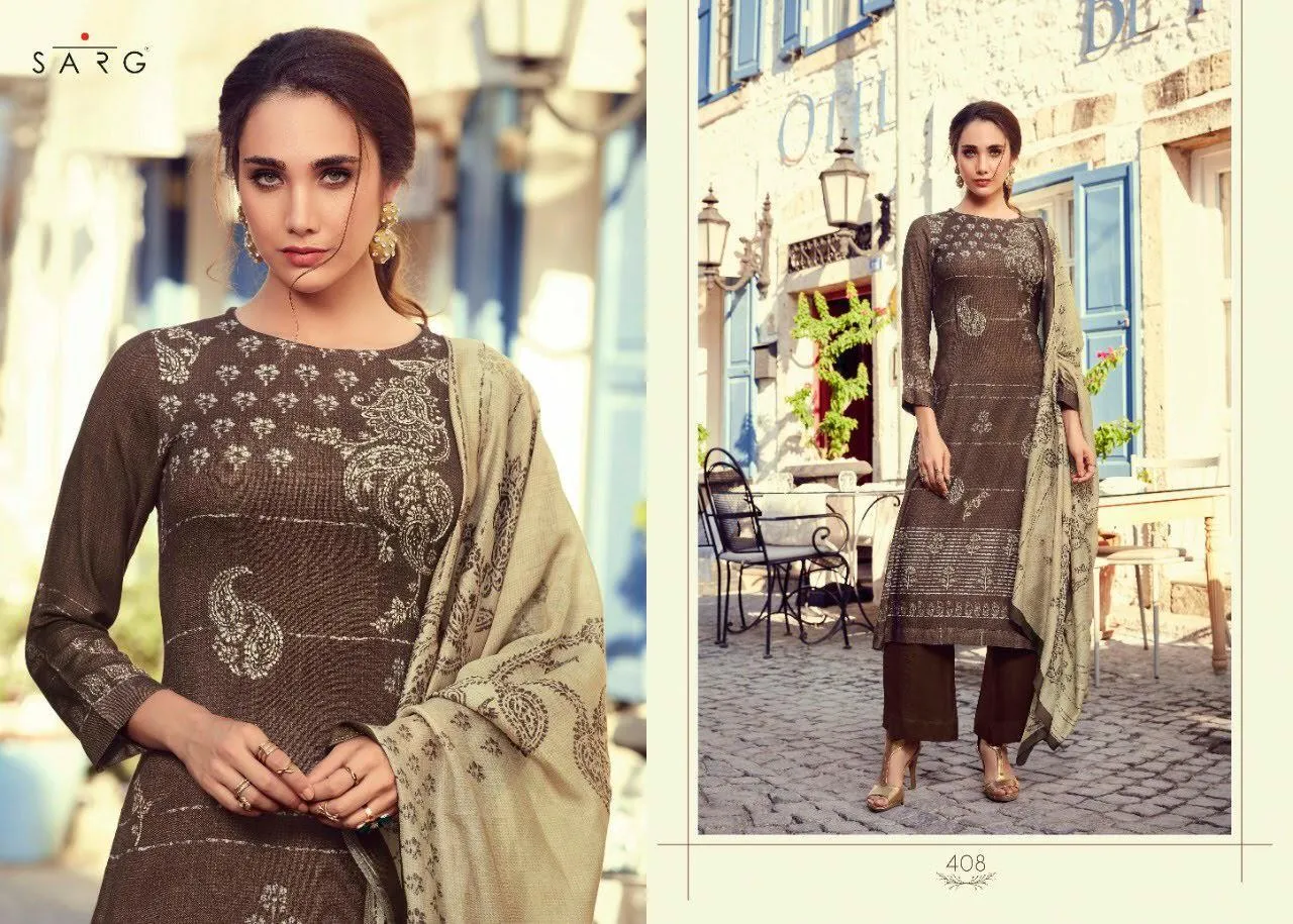 Sahiba Sarg Paisley Run Pure Pashmina Casual Wear Salwar Suits