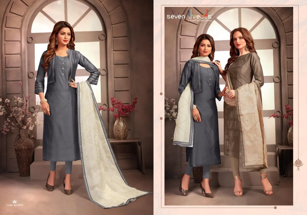 Seven Threads Presents Inaayat Tan Silk Casual Wear Kurtis Collection