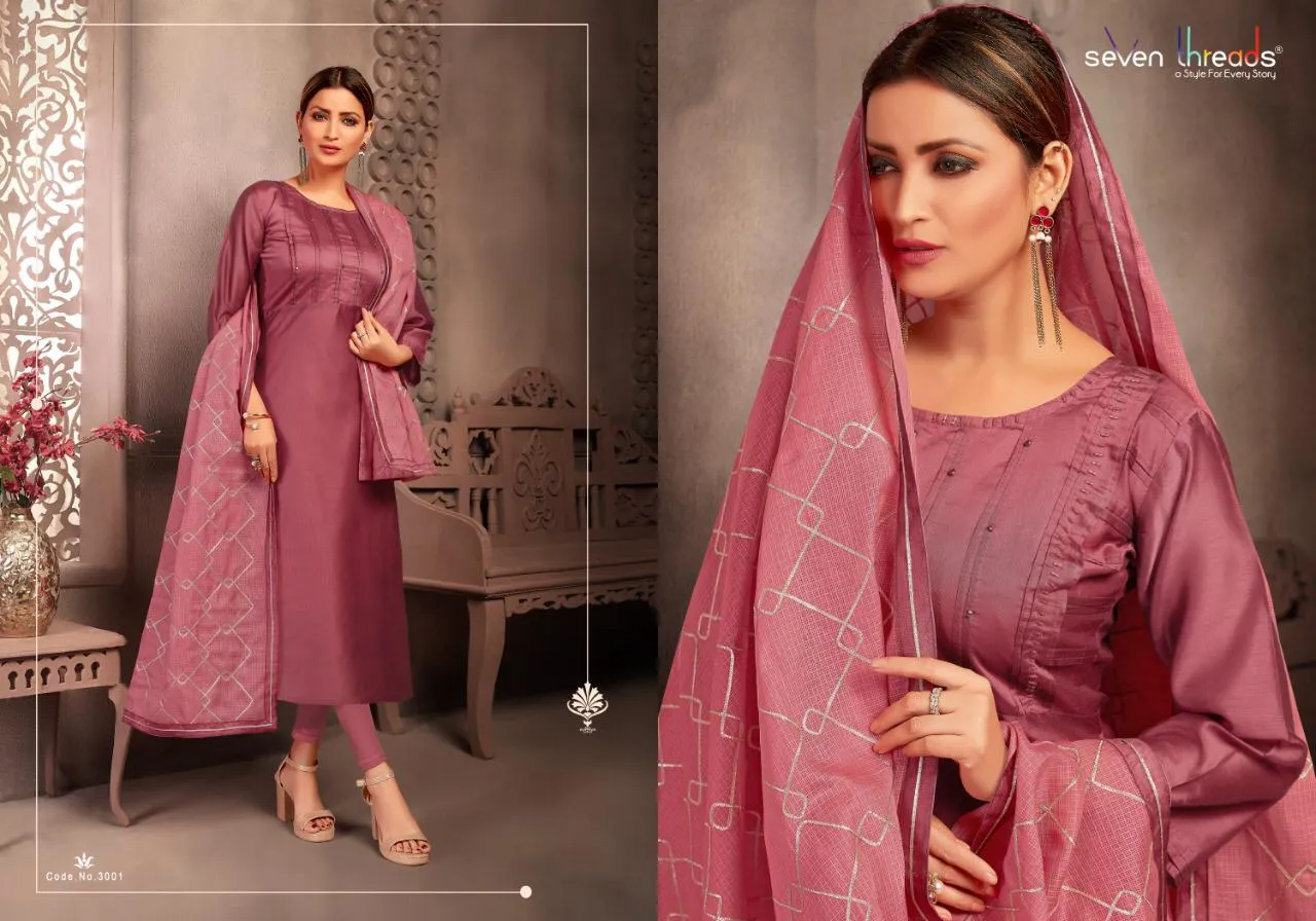 Seven Threads Presents Inaayat Tan Silk Casual Wear Kurtis Collection