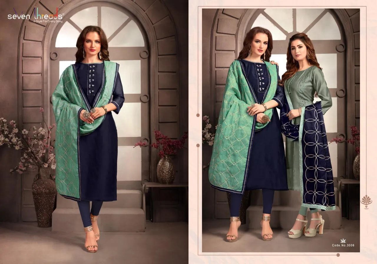 Seven Threads Presents Inaayat Tan Silk Casual Wear Kurtis Collection