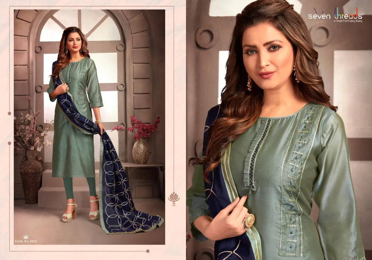 Seven Threads Presents Inaayat Tan Silk Casual Wear Kurtis Collection