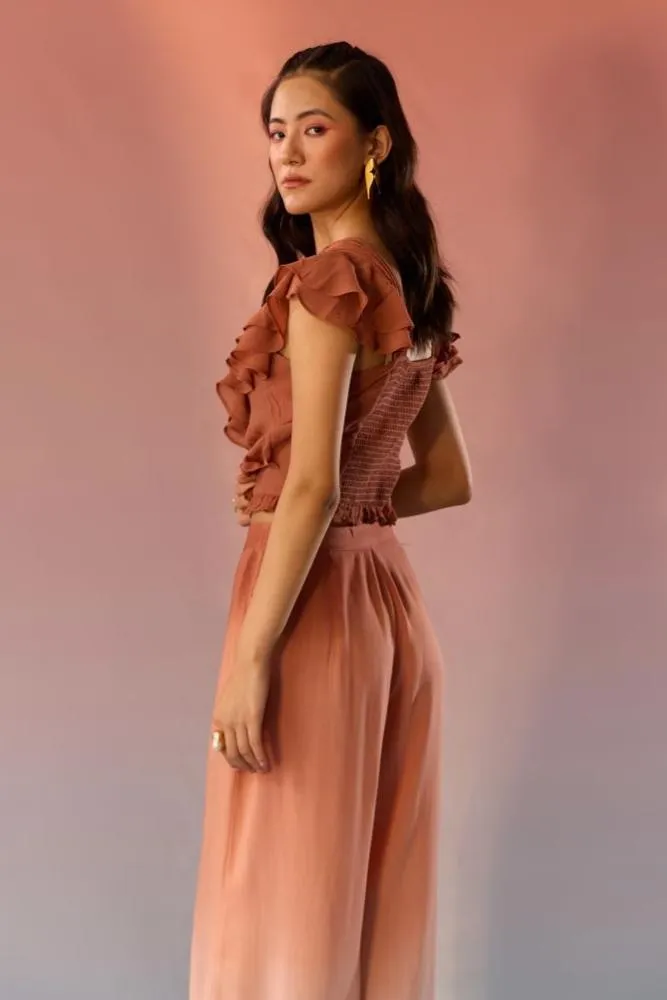 Sky and Sand Frill Top and Pant Set