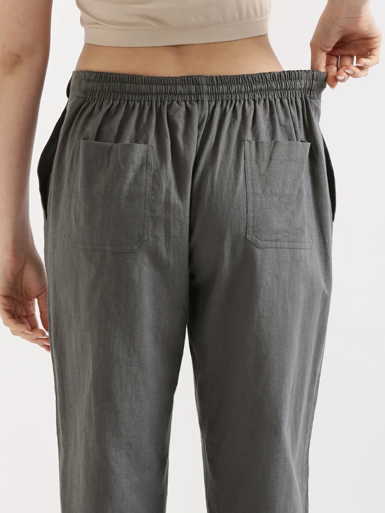 Slate Grey Airy Linen Pants