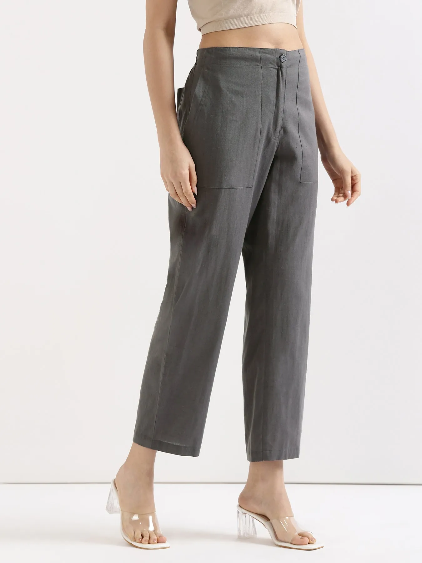 Slate Grey Airy Linen Pants
