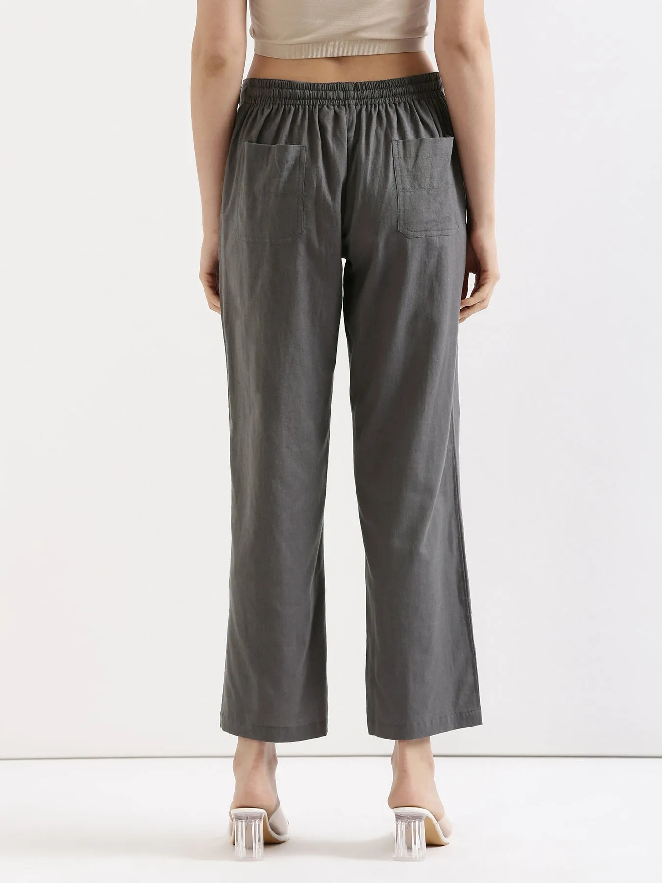 Slate Grey Airy Linen Pants