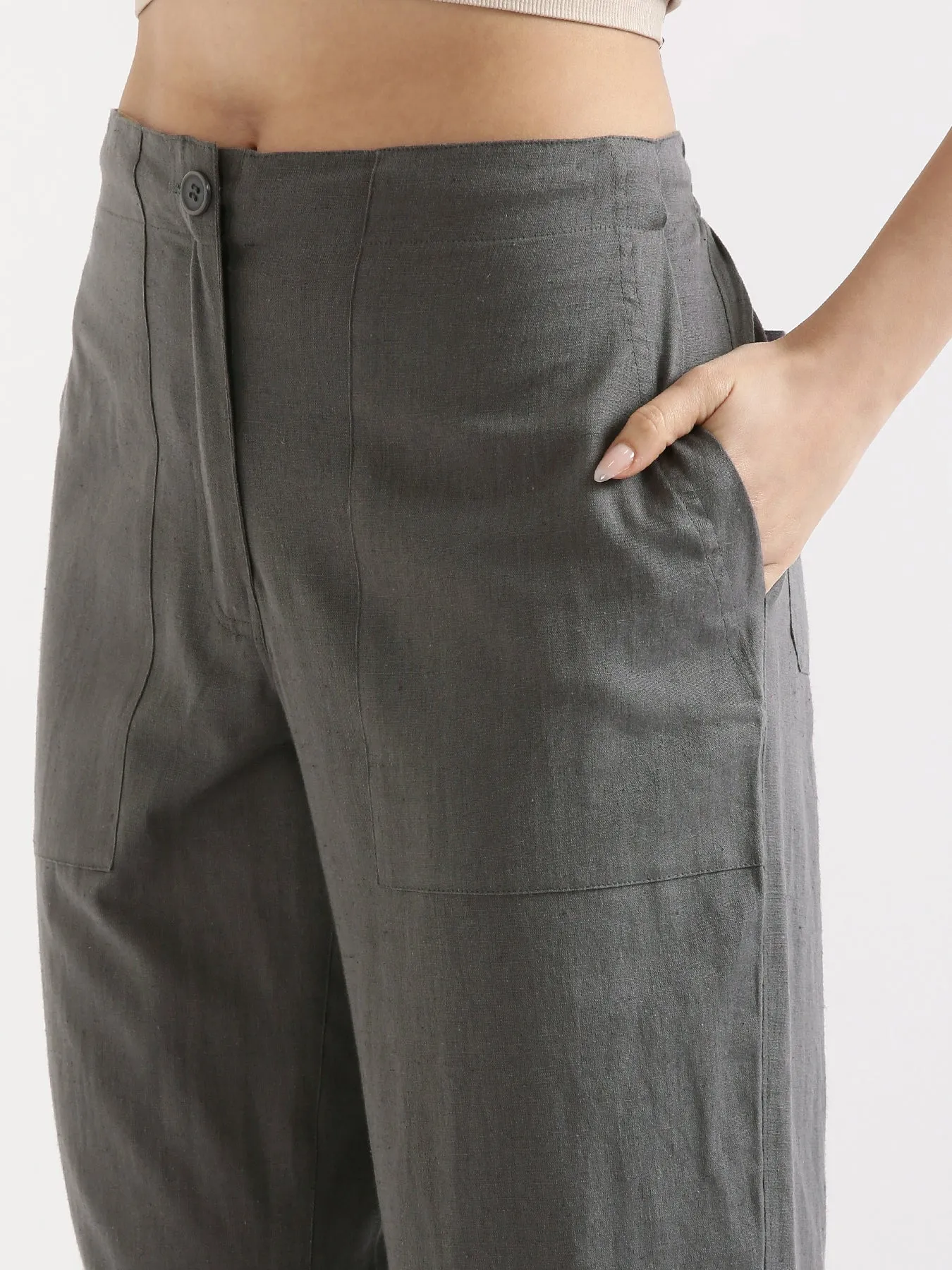 Slate Grey Airy Linen Pants