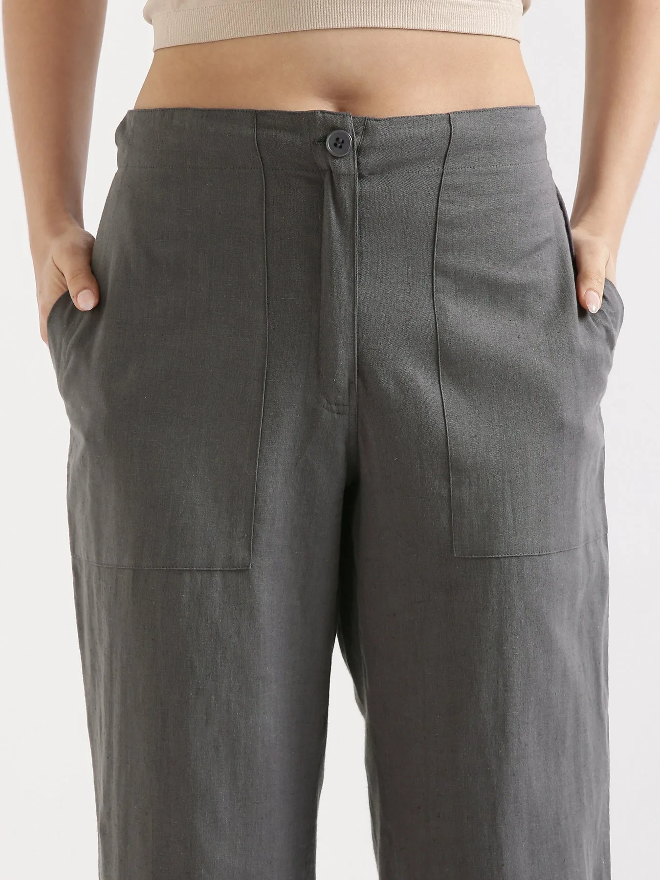 Slate Grey Airy Linen Pants