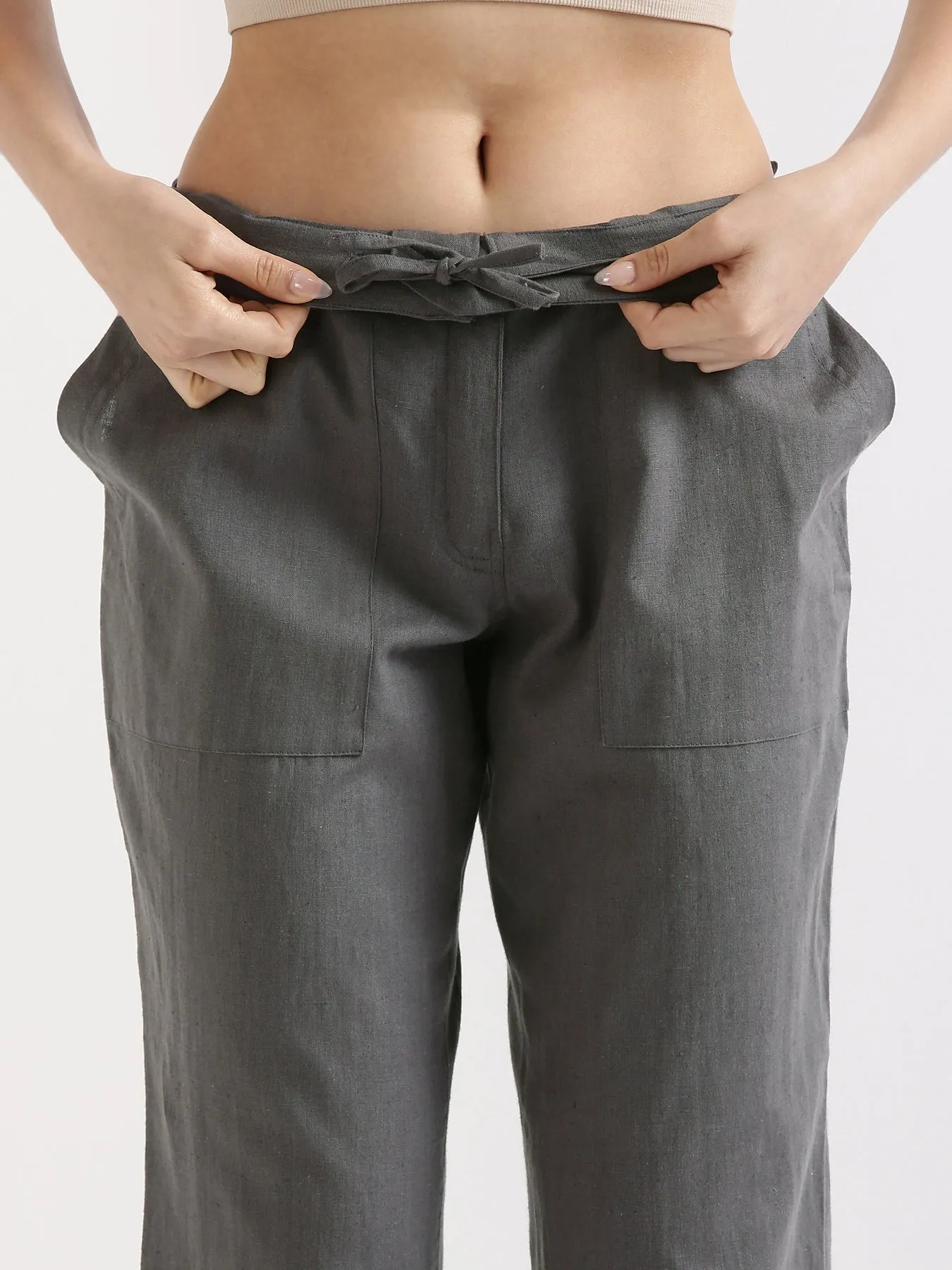 Slate Grey Airy Linen Pants