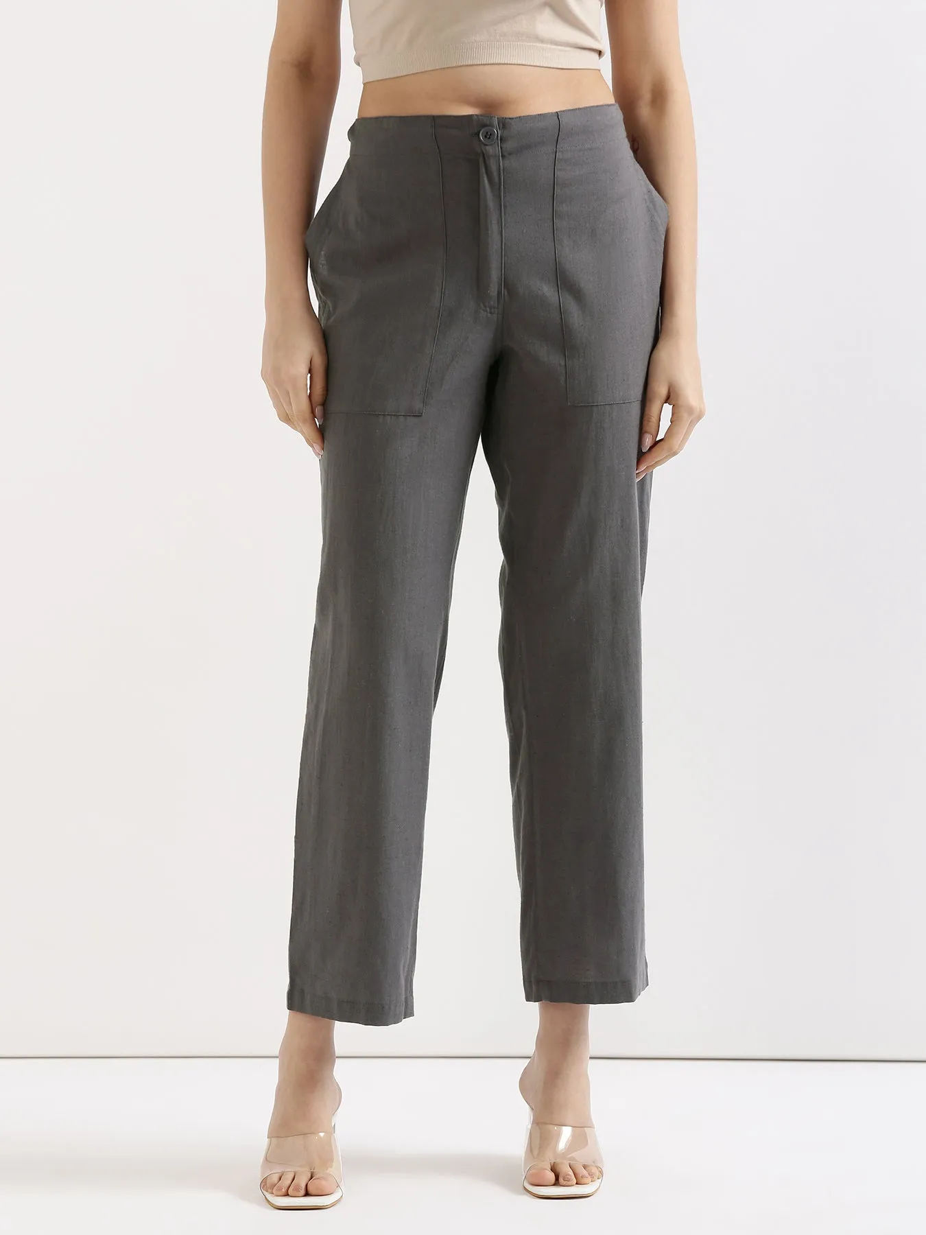 Slate Grey Airy Linen Pants